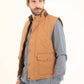 Sleeveless Quilted Vest with Buttoned Pockets