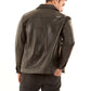 Leather Zip Jacket with Classic Collar
