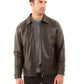 Leather Zip Jacket with Classic Collar