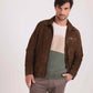 Classic Collar Zipped Suede Jacket