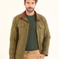 Quilted Field Jacket with Contrast Collar