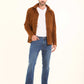 Suede-Texture Button-Up Jacket