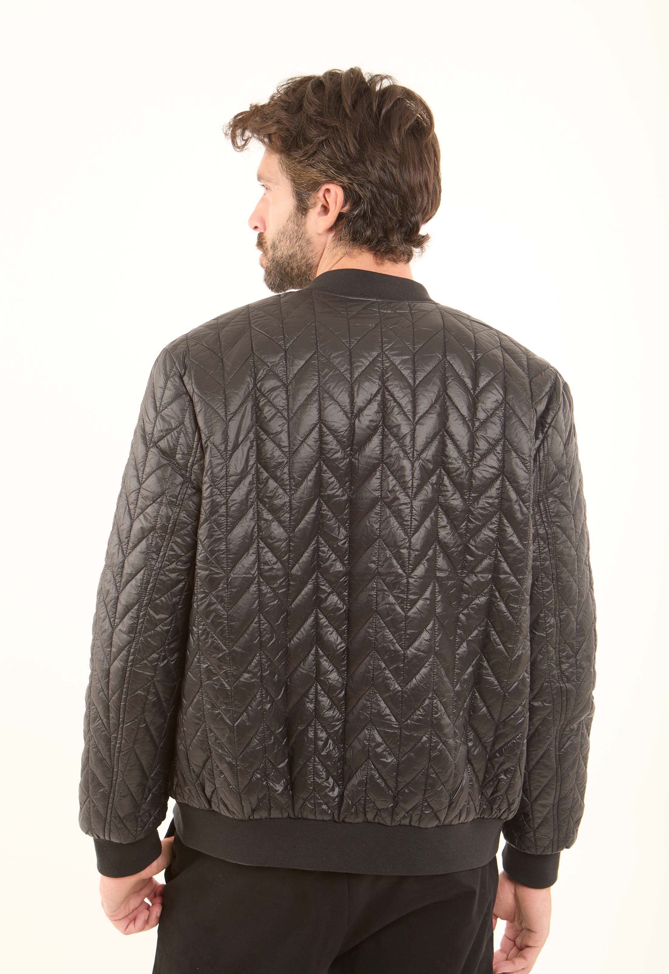 Quilted Nylon Bomber Jacket