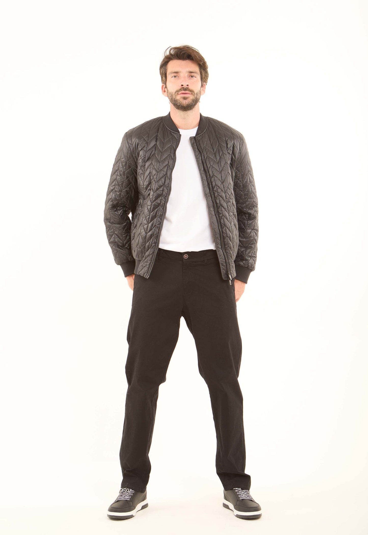 Quilted Nylon Bomber Jacket