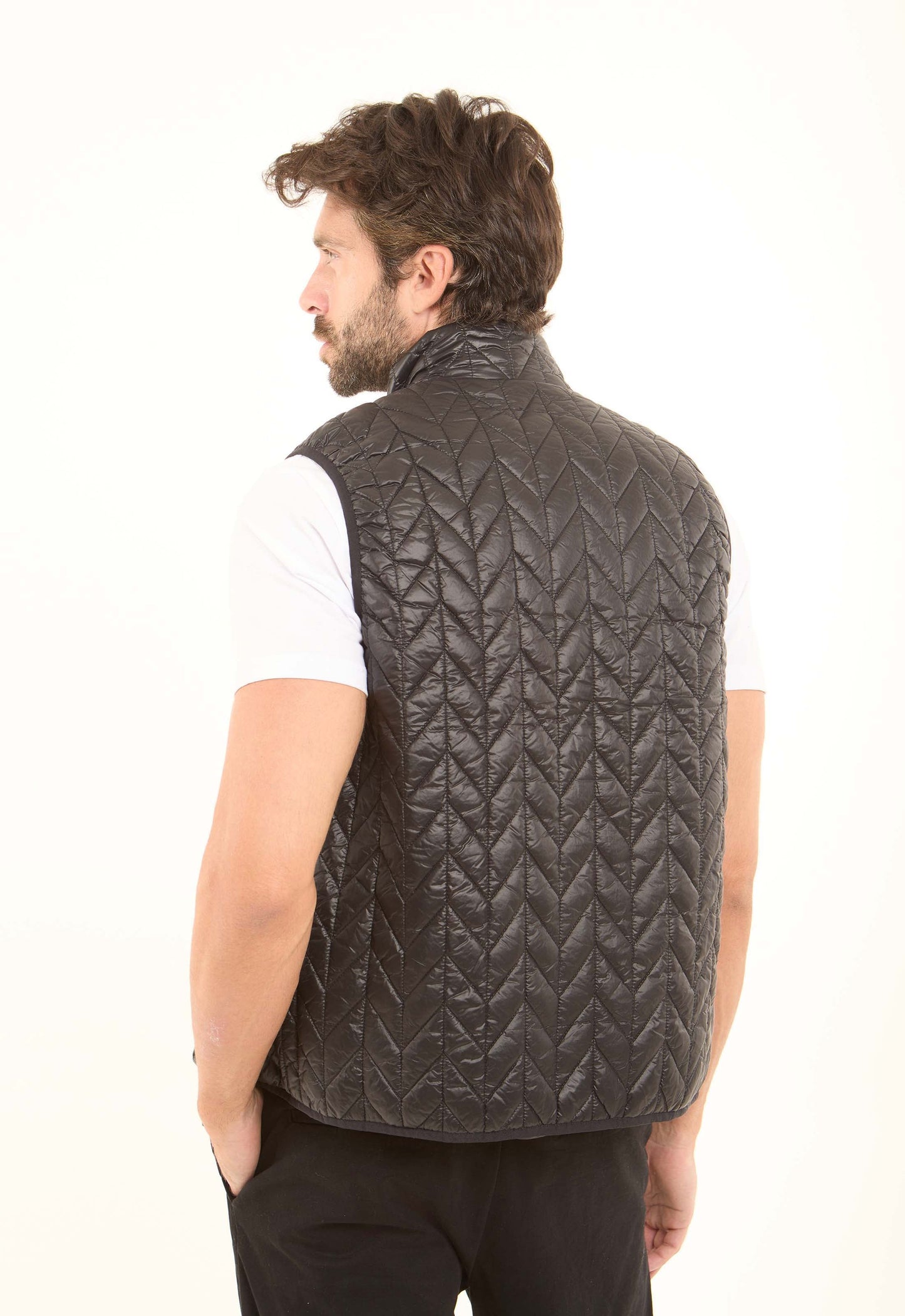 Mock Neck Zipped Quilted Vest
