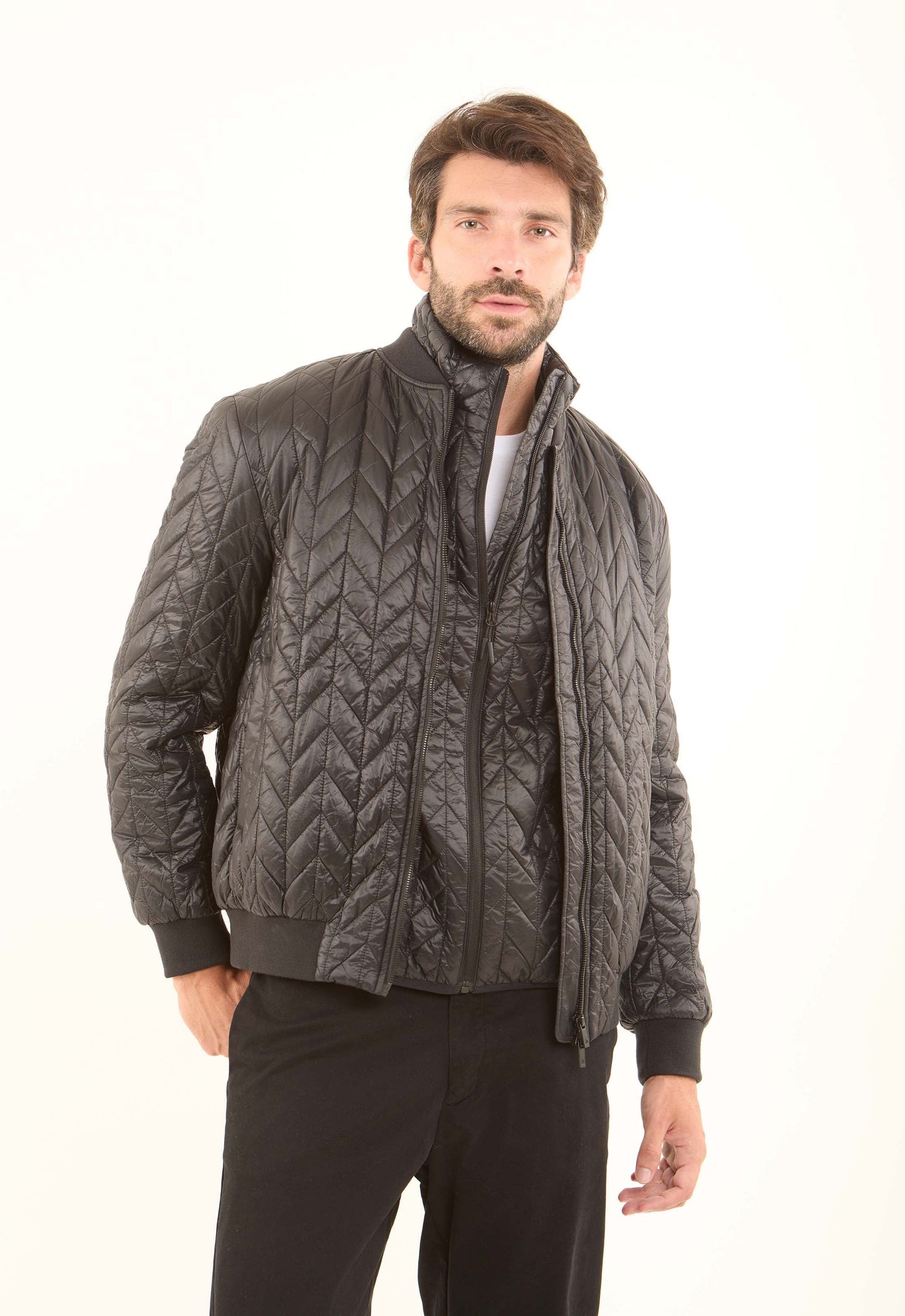 Mock Neck Zipped Quilted Vest