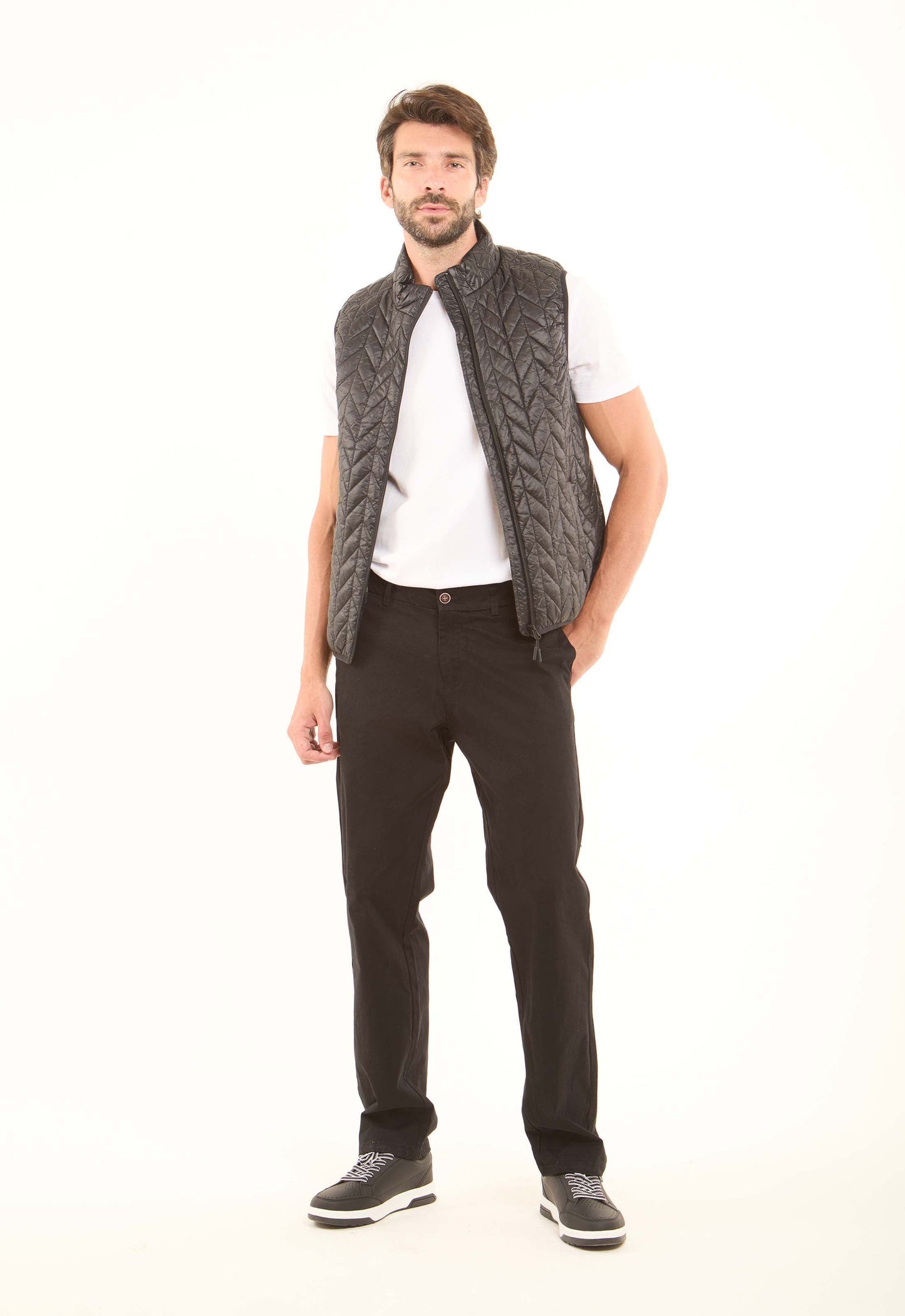 Mock Neck Zipped Quilted Vest