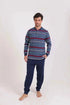Striped Top & Slip On Pants Winter Pajama Set