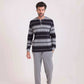 Striped Top & Drawstring Pants Pajama Set