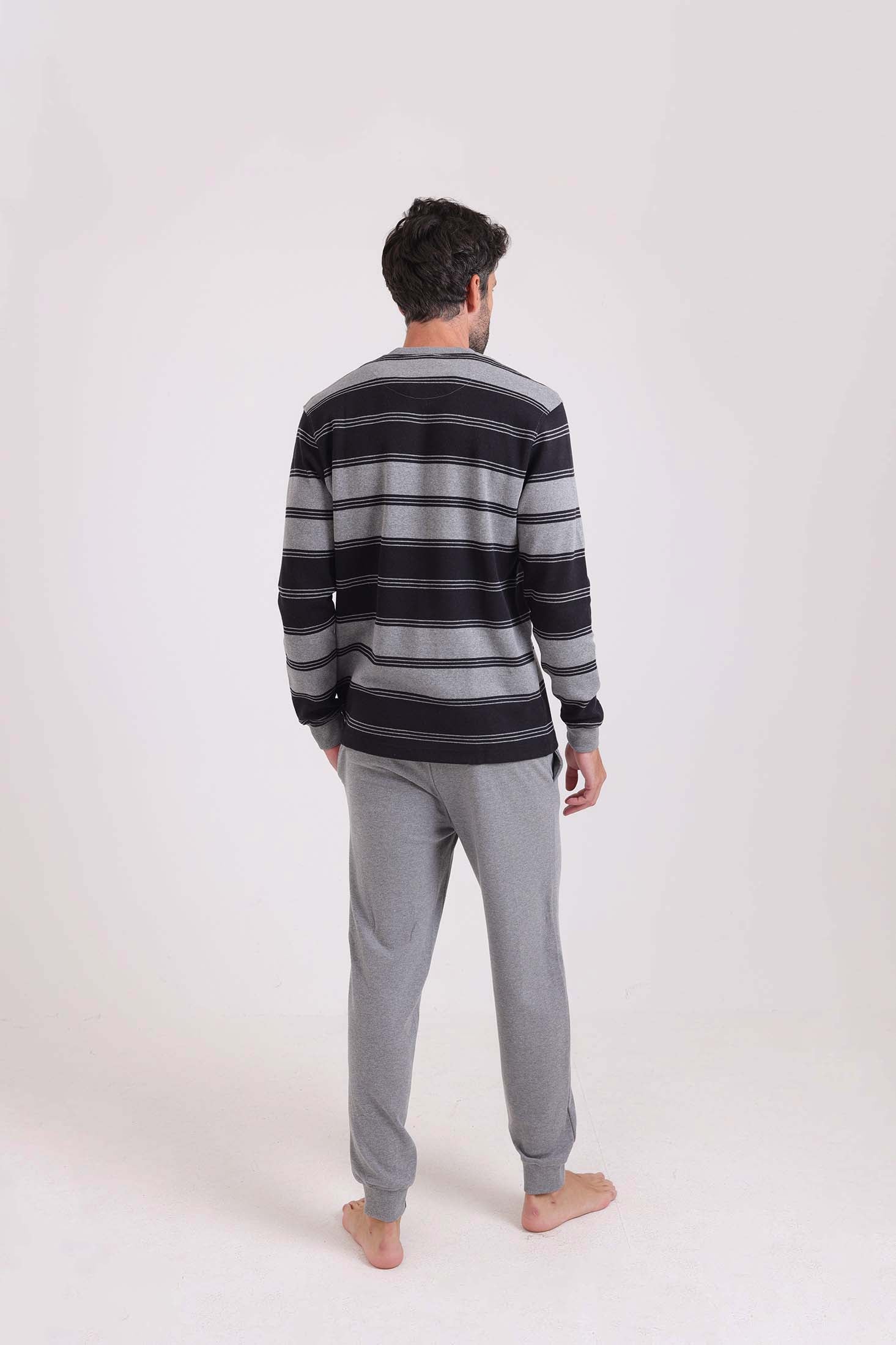 طقم بيجامة توب مخطط & بنطلون برباط