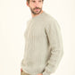 Crew Neck Slip On Pullover with Chunky Knit