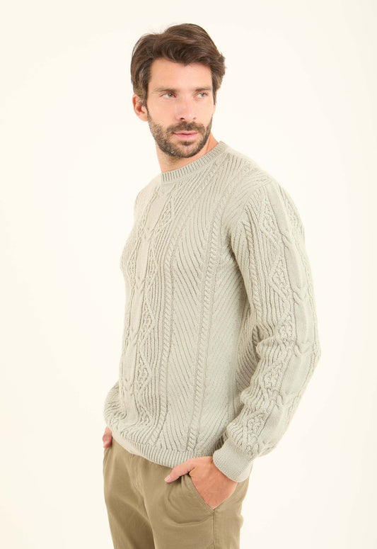 بلوفر سميك محبوك برقبة دائرية سهل الارتداء