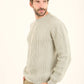 Crew Neck Slip On Pullover with Chunky Knit