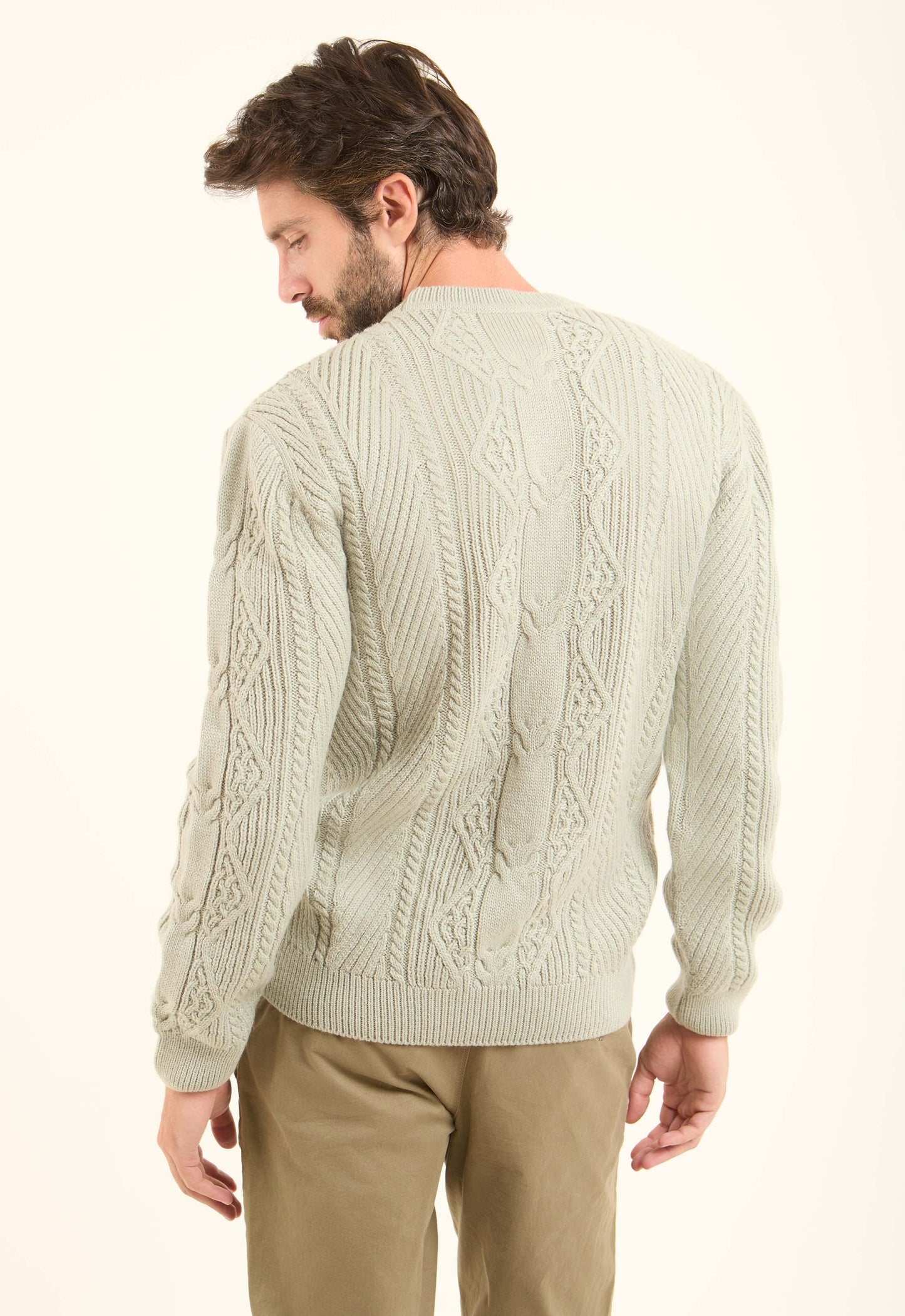 Crew Neck Slip On Pullover with Chunky Knit