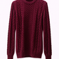 Burgundy Cable-Knit Sweater
