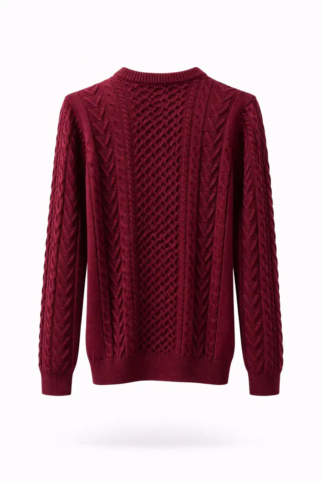 Burgundy Cable-Knit Sweater