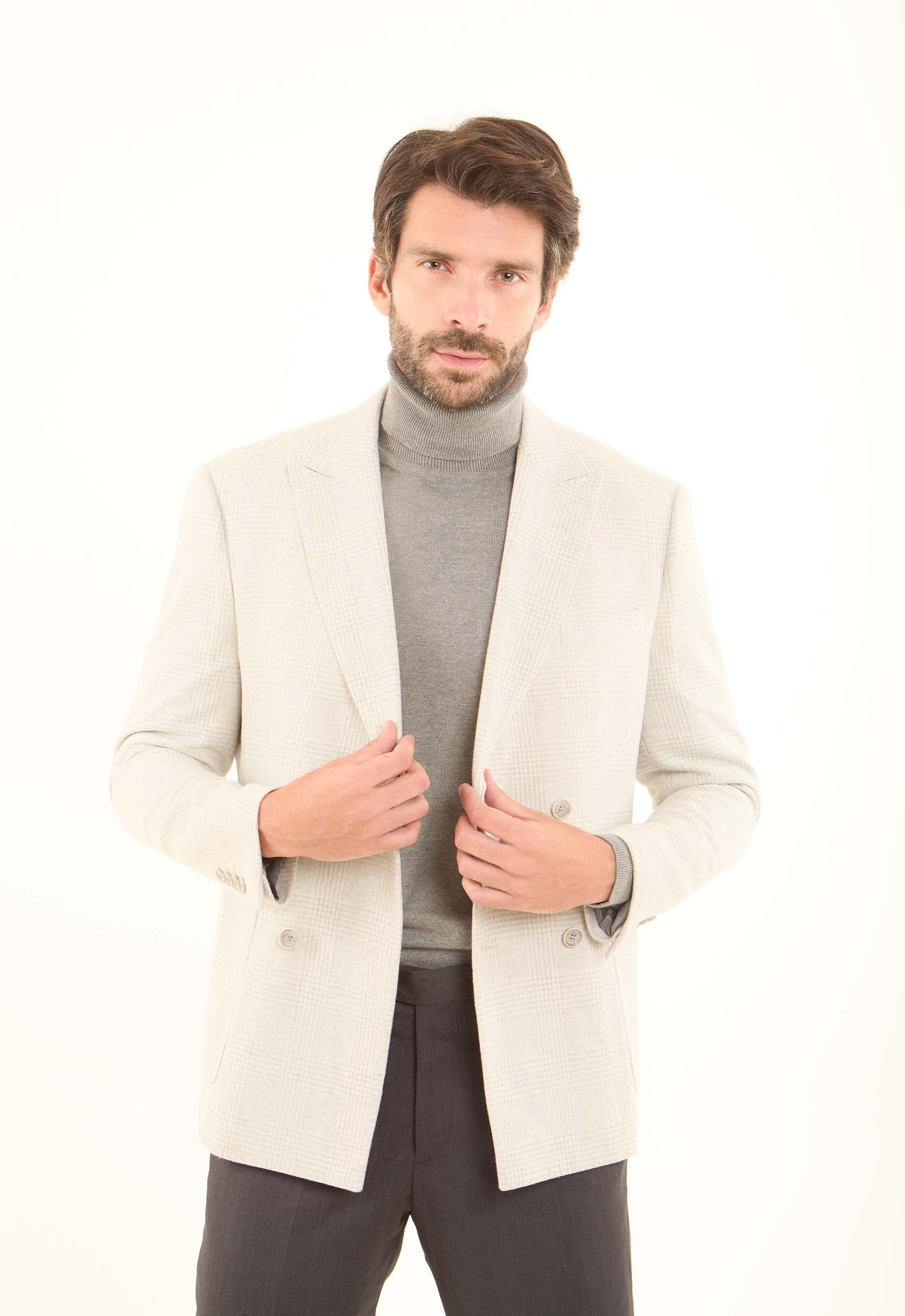 Wool-Blend Textured Tailored Blazer