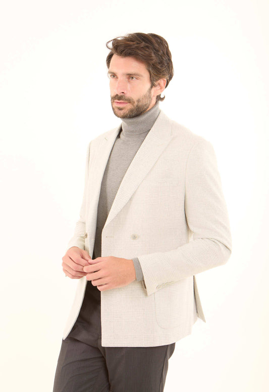 Wool-Blend Textured Tailored Blazer