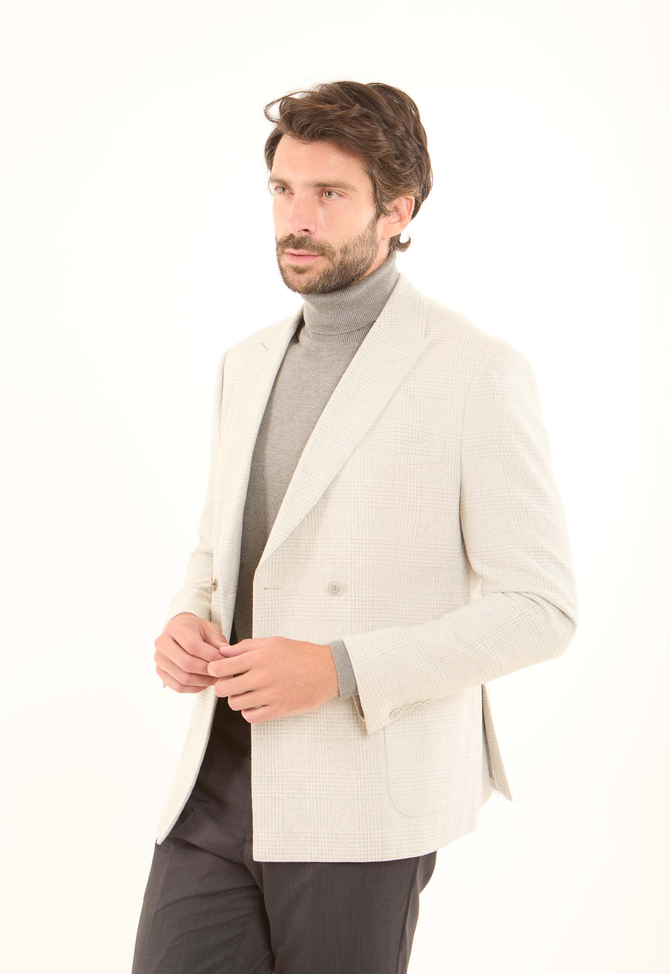Wool-Blend Textured Tailored Blazer