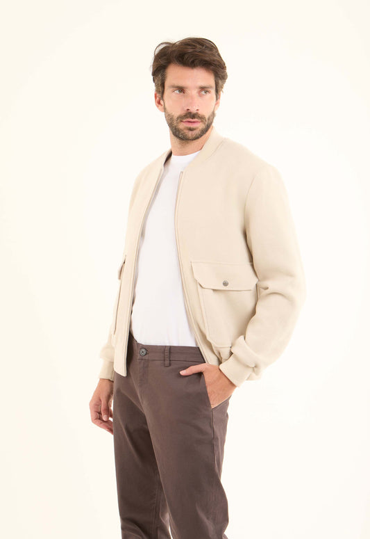 Wool-Blend Bomber Style Jacket