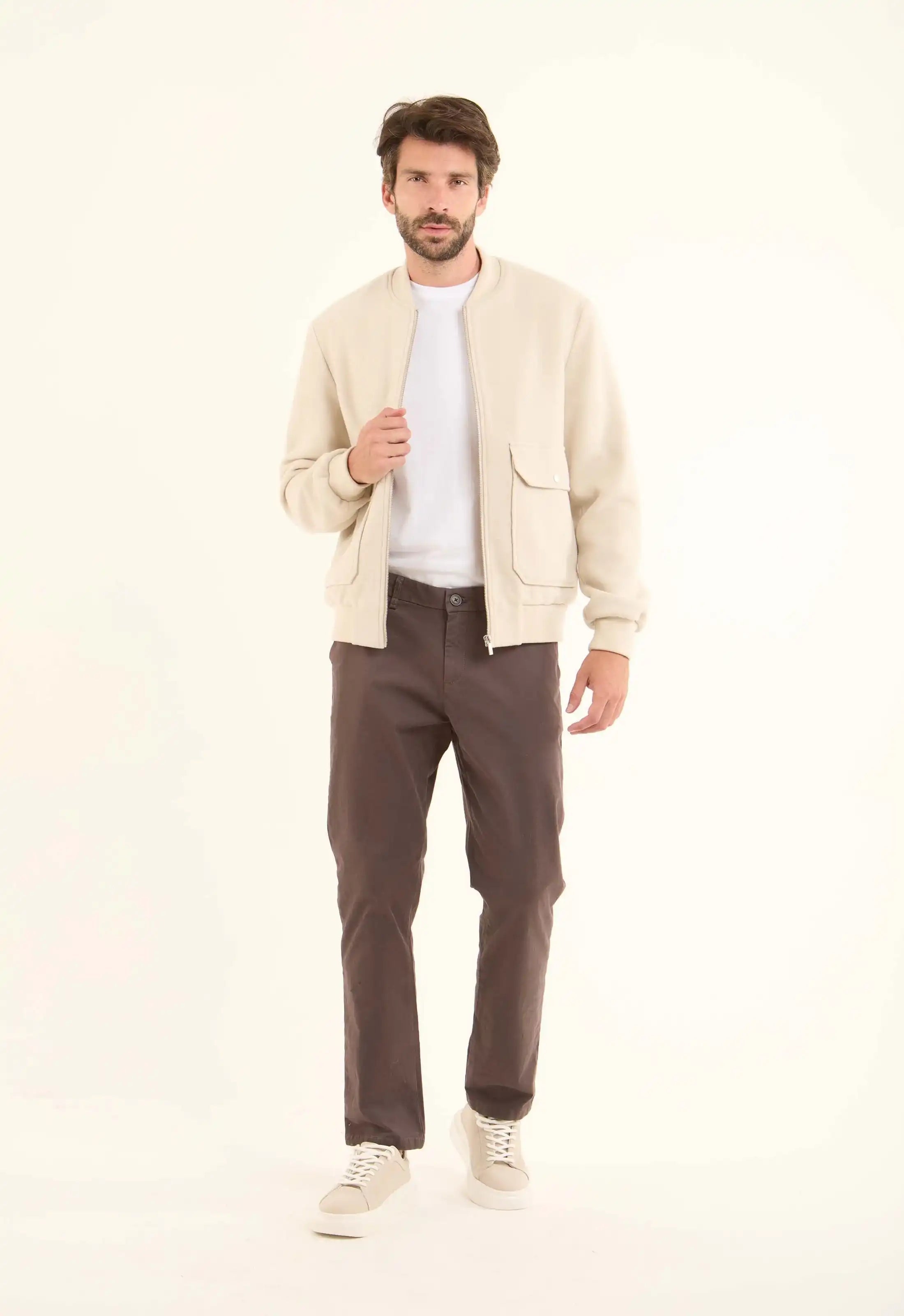 Wool-Blend Bomber Style Jacket