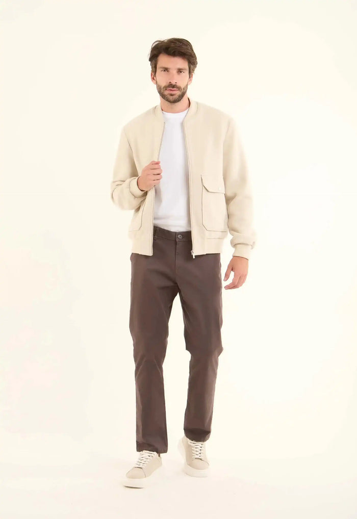 Wool-Blend Bomber Style Jacket