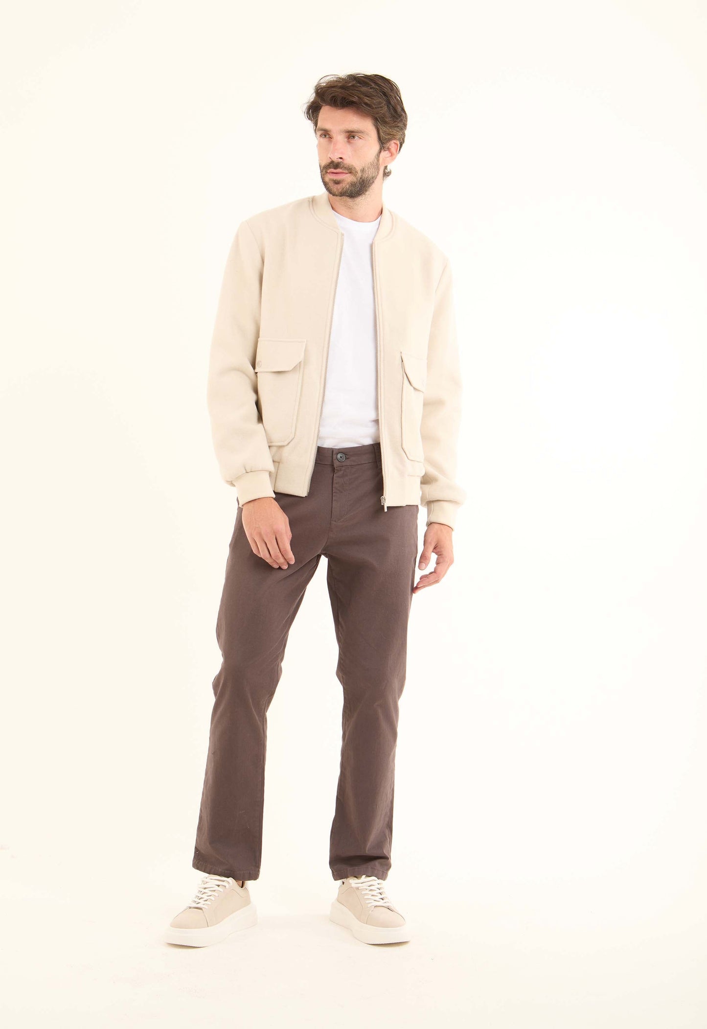 Wool-Blend Bomber Style Jacket