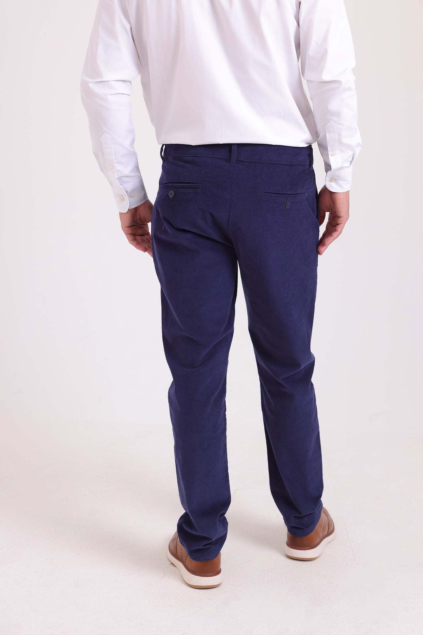 Solid Cotton Chino Pants with Side Pockets