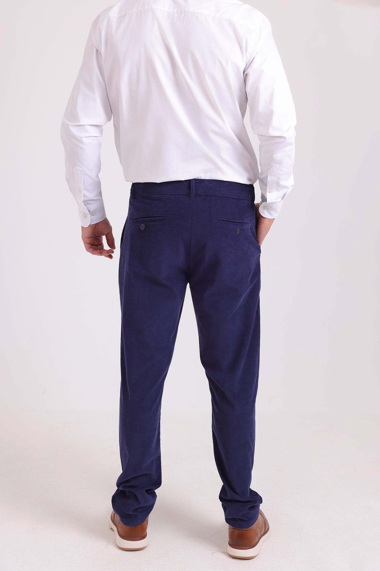 Solid Cotton Chino Pants with Side Pockets