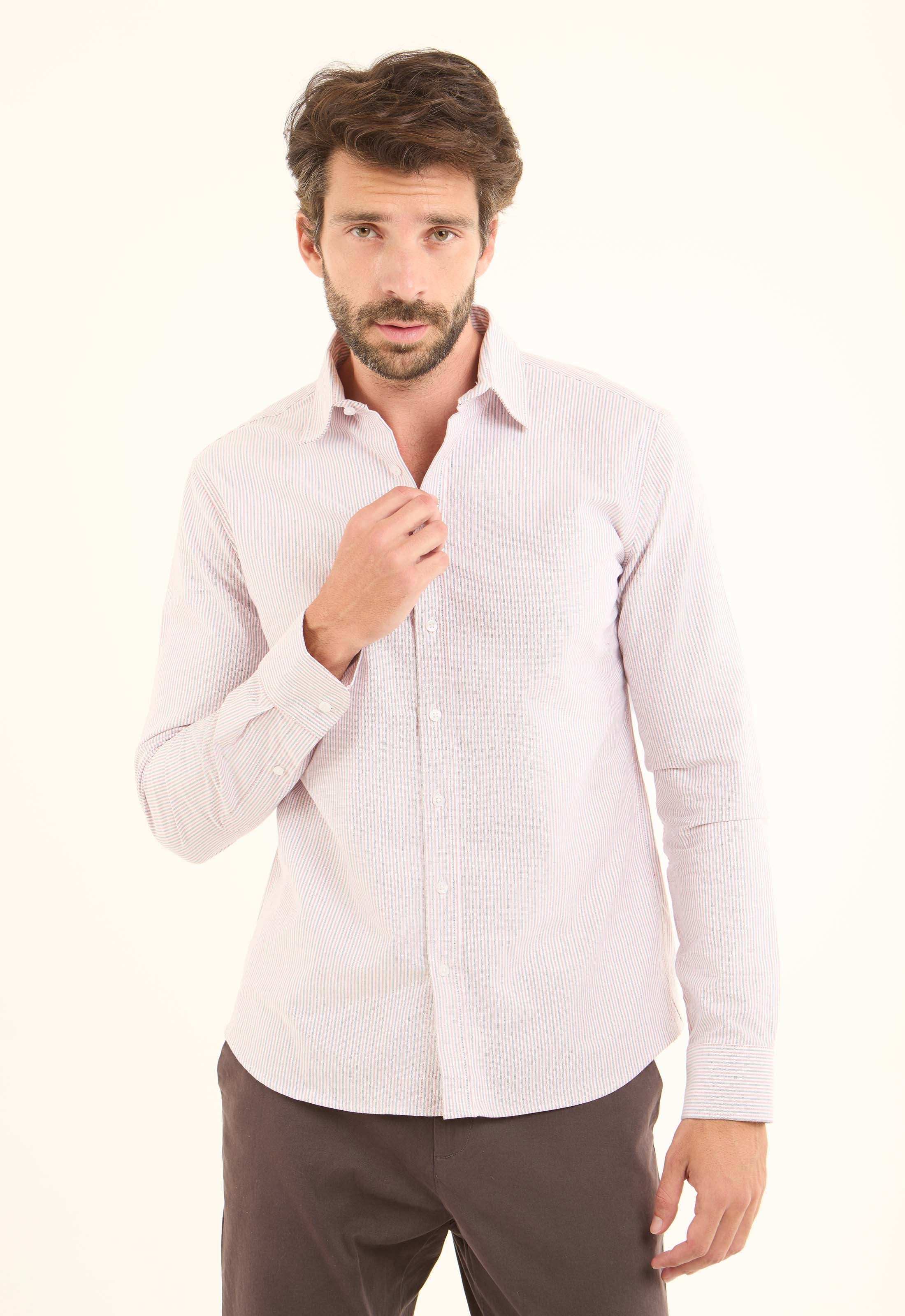 Tri-Tone Pencil Stripes Casual Shirt