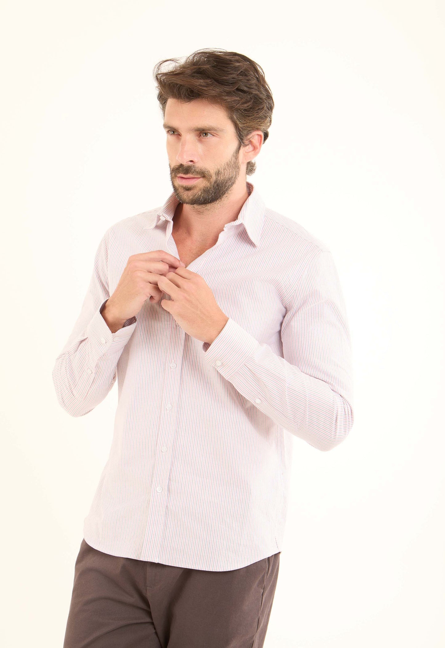 Tri-Tone Pencil Stripes Casual Shirt