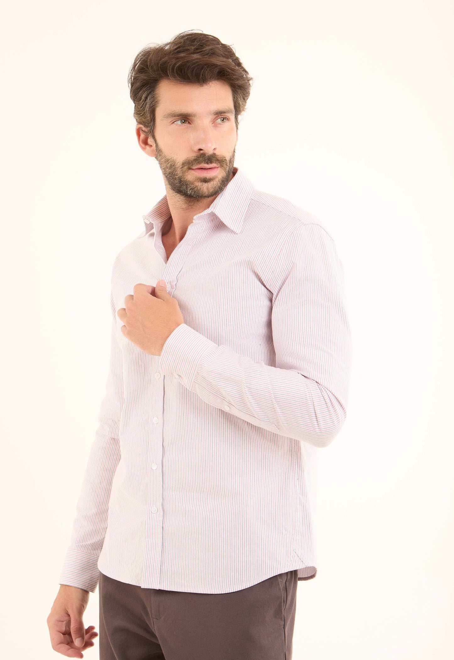 Tri-Tone Pencil Stripes Casual Shirt