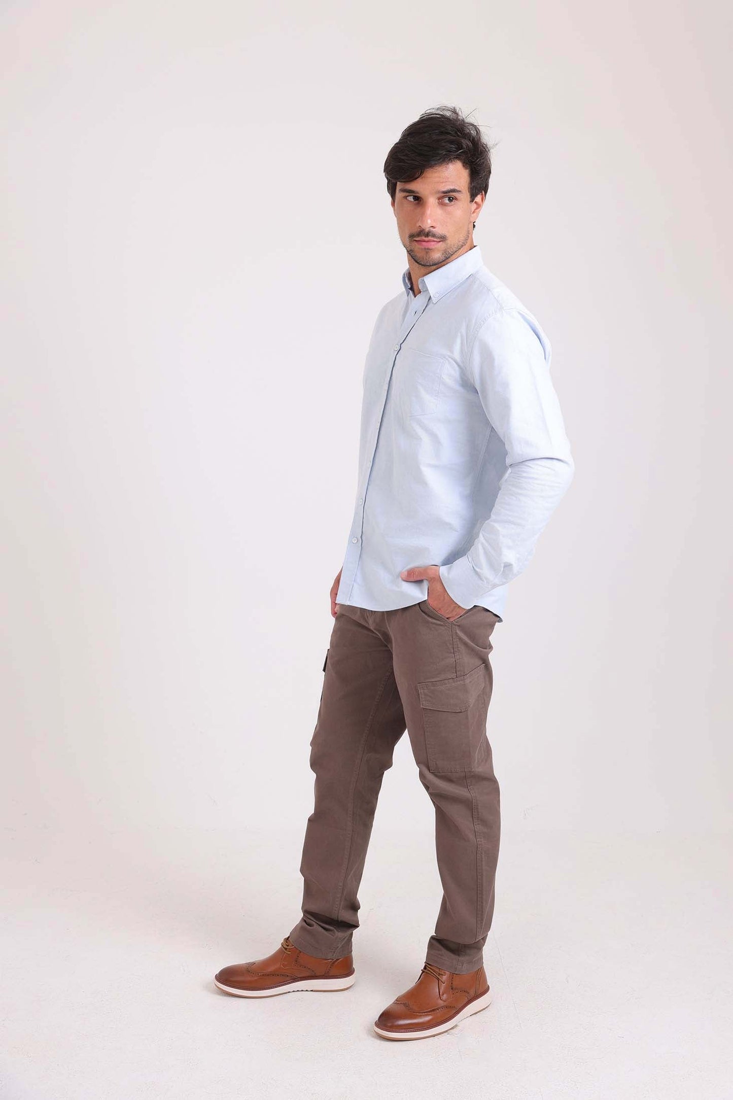 Solid Long Sleeves Shirt with Pocket