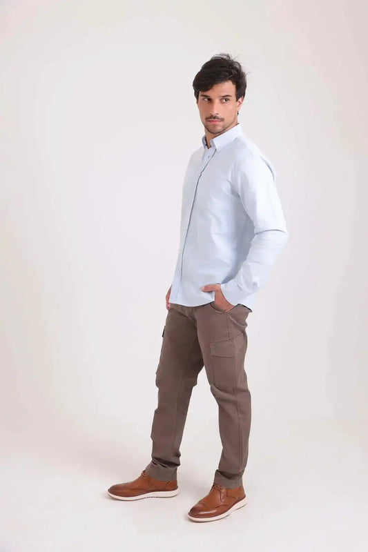 Solid Long Sleeves Shirt with Pocket