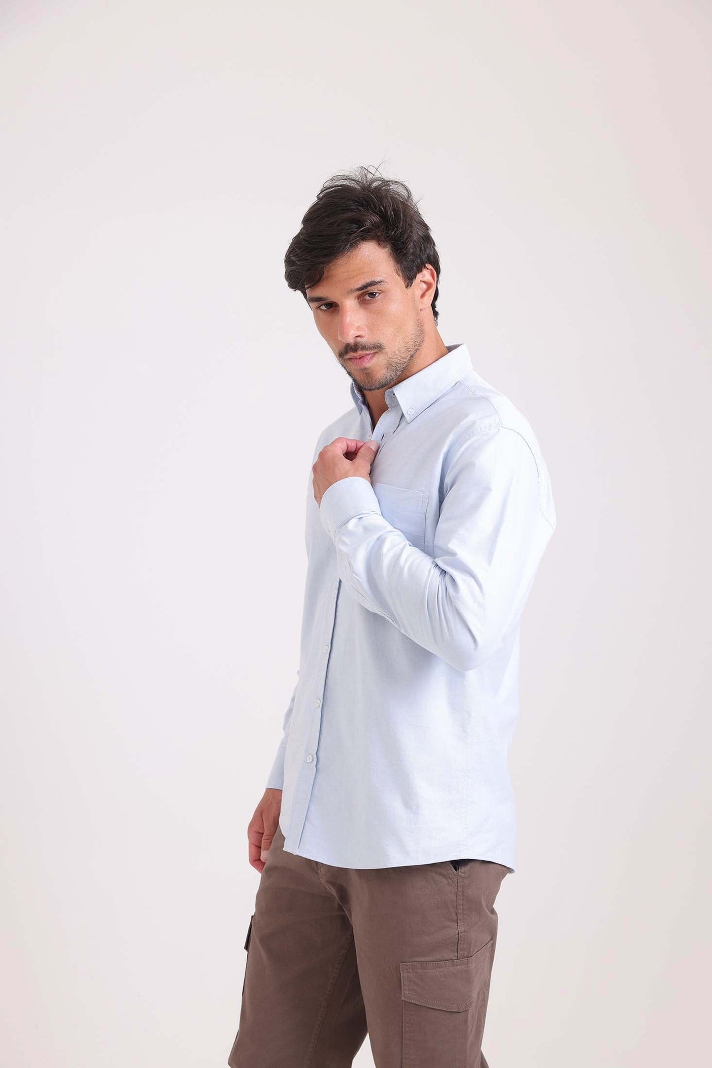 Solid Long Sleeves Shirt with Pocket