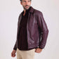 Long Sleeves Elegant Solid Leather Jacket