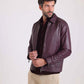 Long Sleeves Elegant Solid Leather Jacket