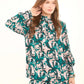 Floral Printed High-Neck Viscose Blouse