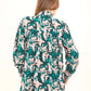 Floral Printed High-Neck Viscose Blouse