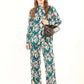 Floral Printed Viscose Wide-Leg Pants