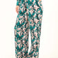Floral Printed Viscose Wide-Leg Pants