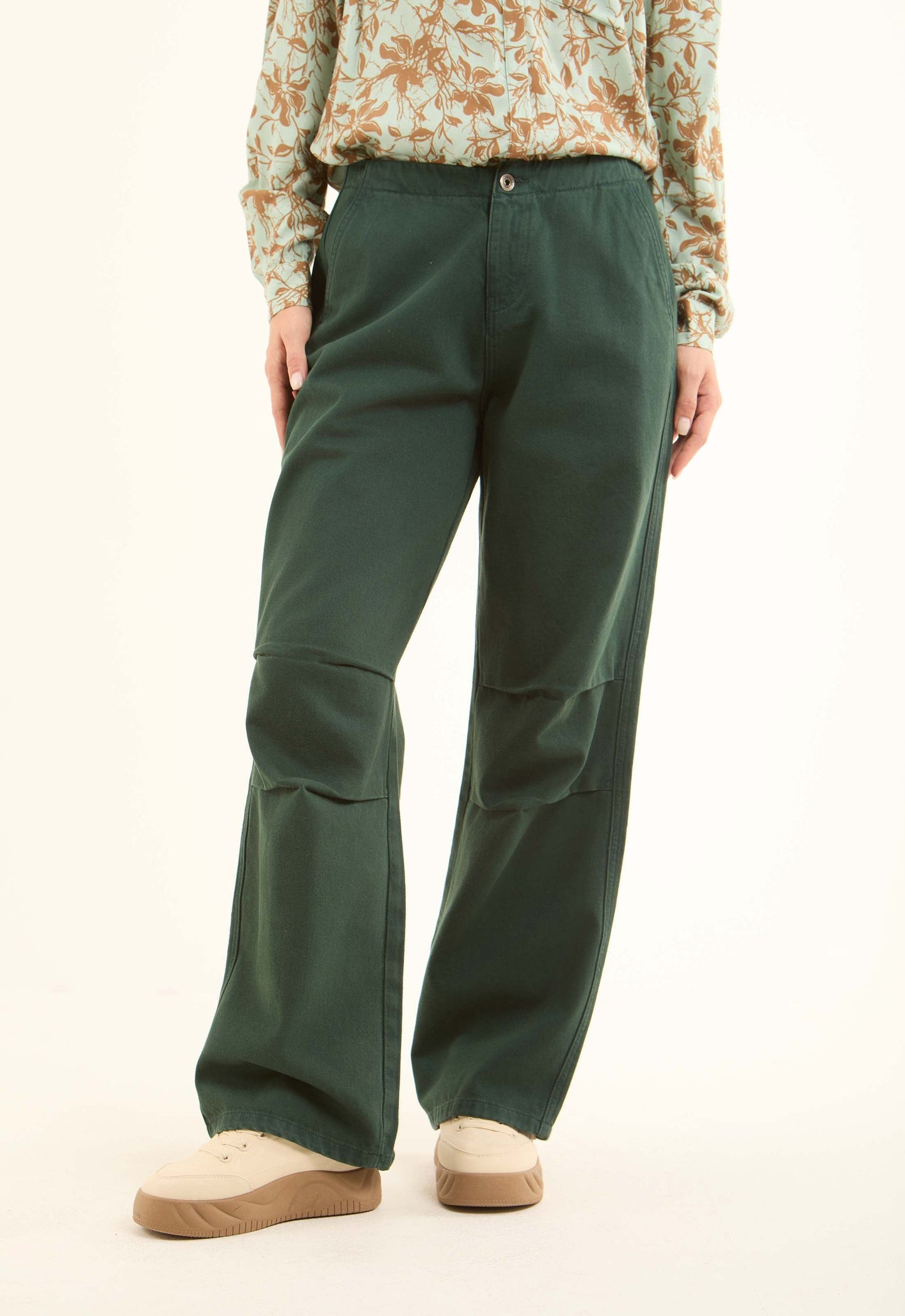 Structured Utility Wide-Leg Pants