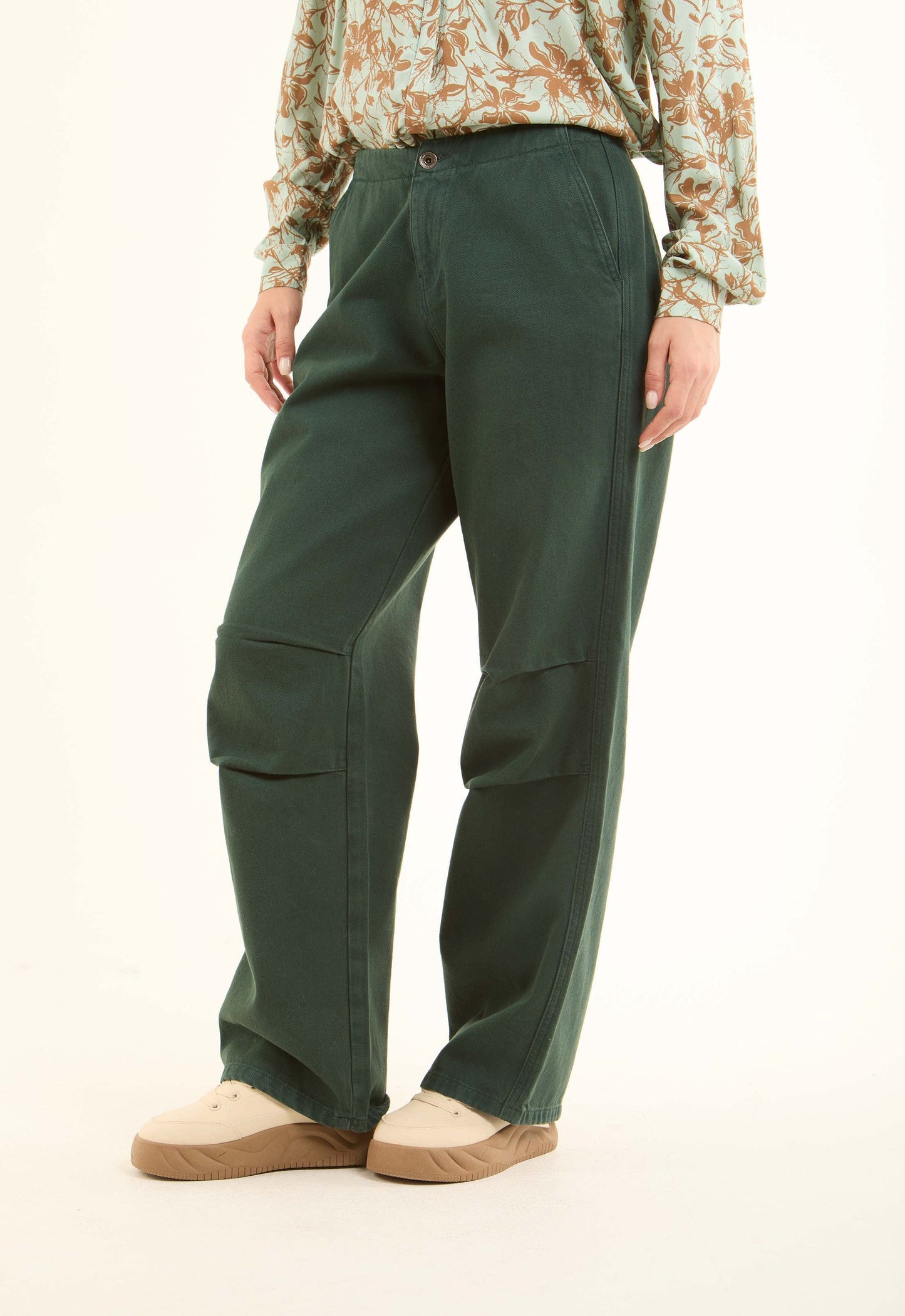 Structured Utility Wide-Leg Pants