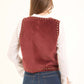 Vintage Velvet Vest with Embroidery & Brass Studs