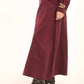 Front Lace-Up Ribbed A-Line Skirt