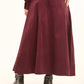 Front Lace-Up Ribbed A-Line Skirt