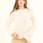 Decorative Lace-Up Sleeves Striped Pullover