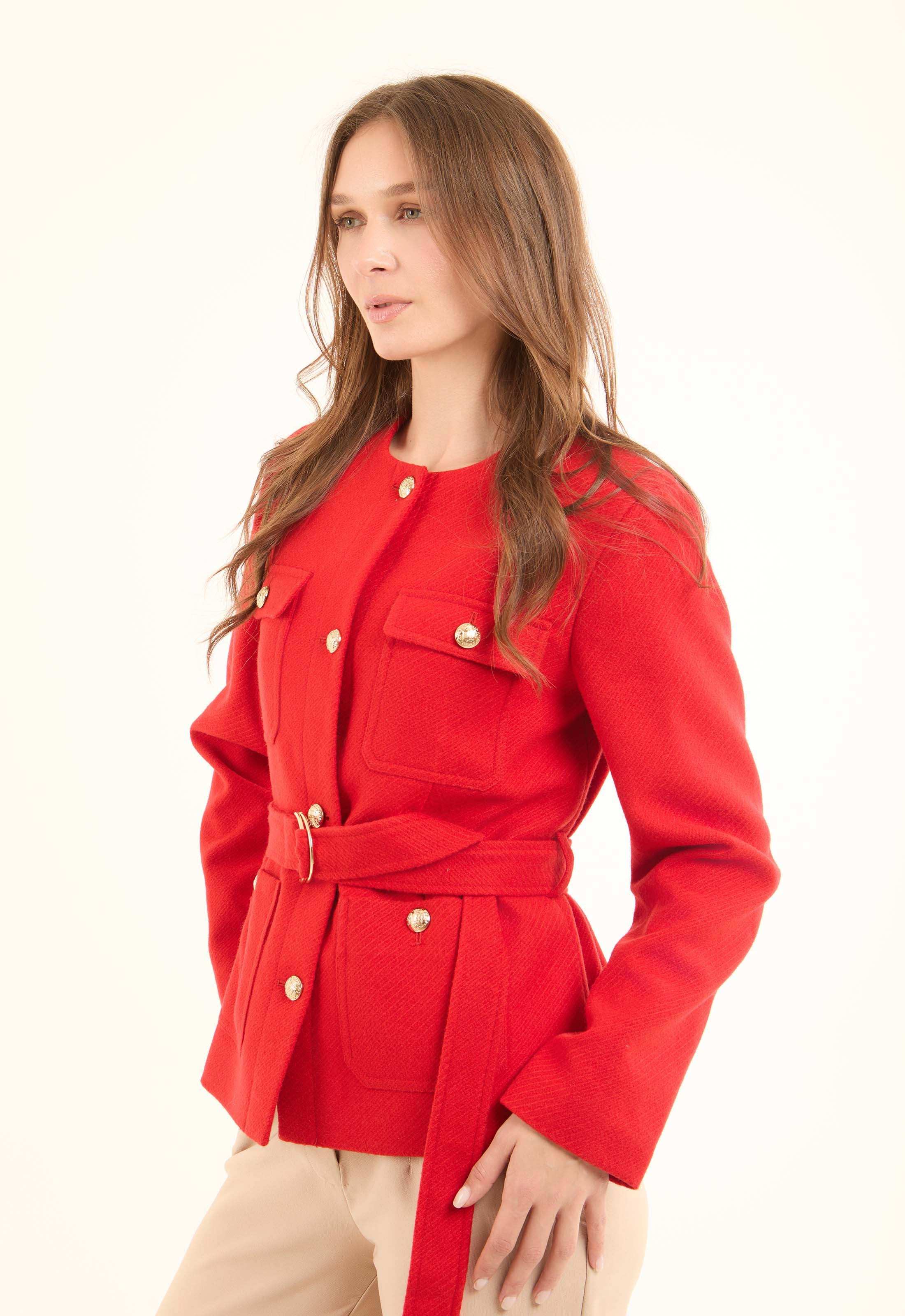 Textured Wool-Blend Style Jacket