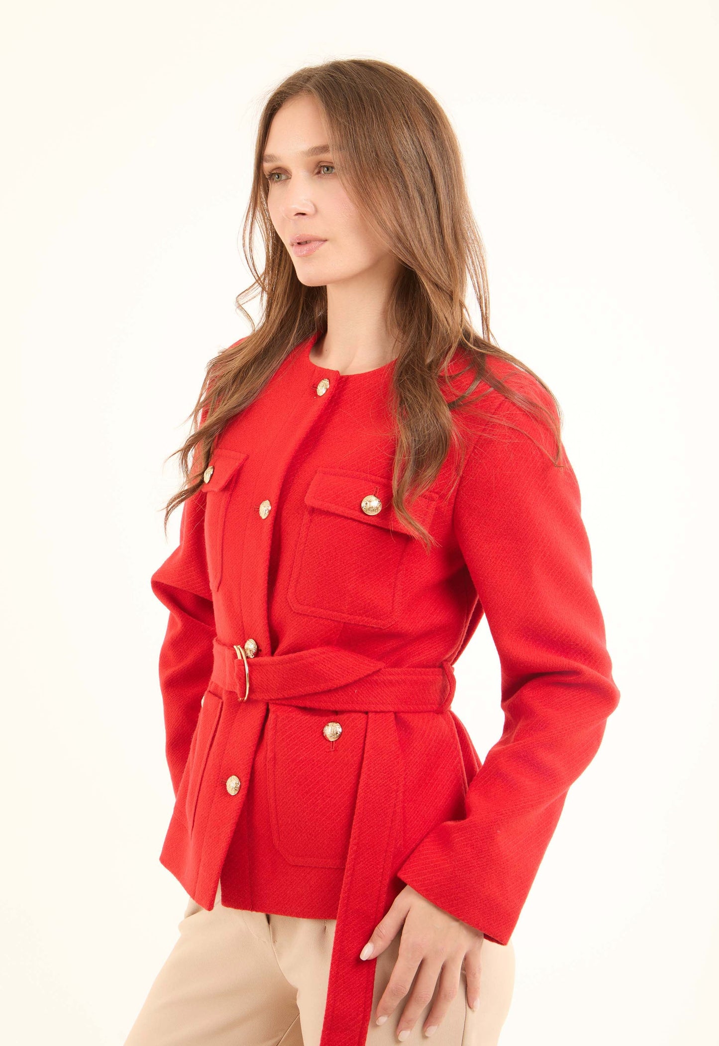 Textured Wool-Blend Style Jacket