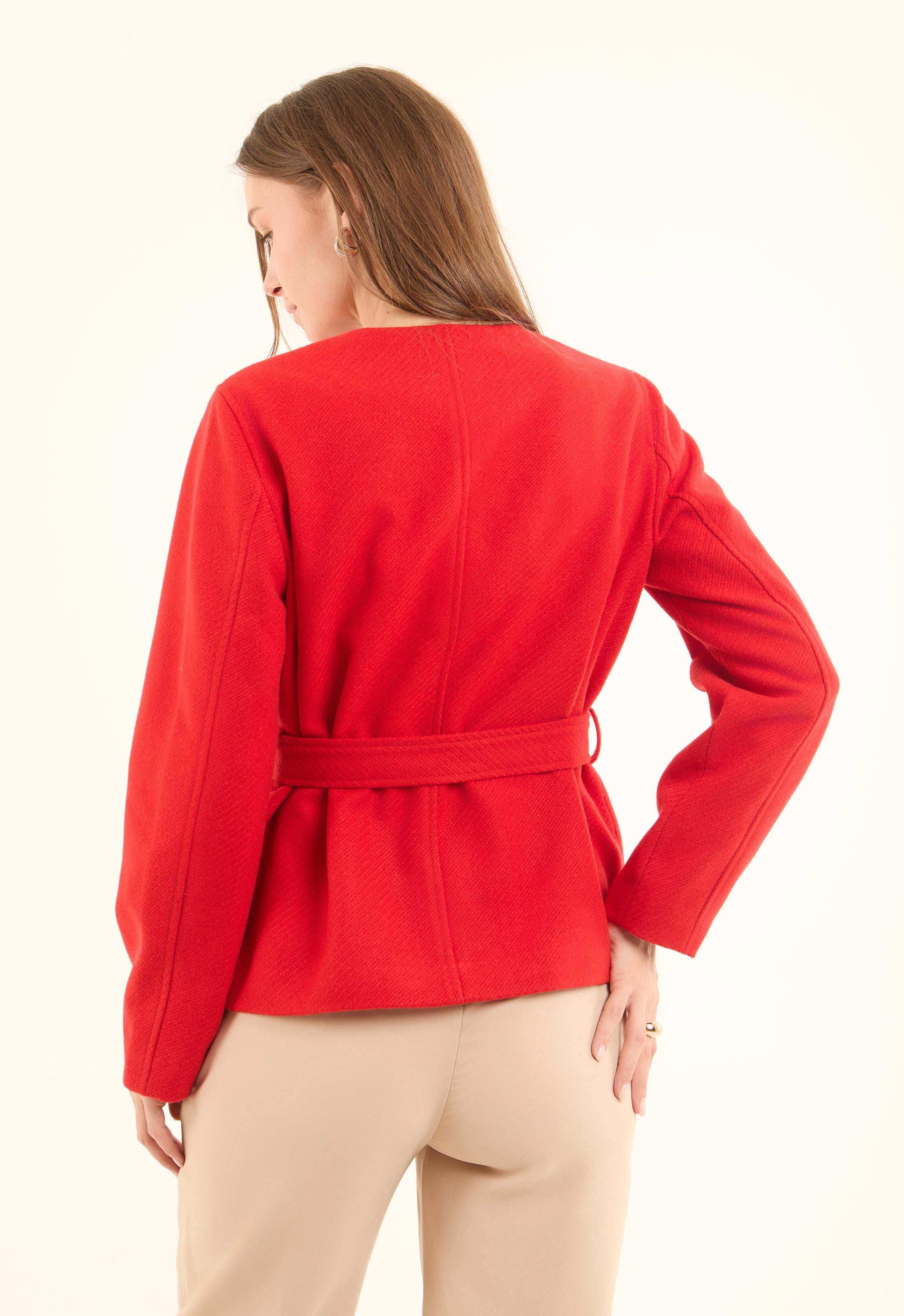 Textured Wool-Blend Style Jacket